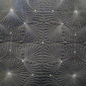 Art Quilt Wholecloth Pewter Crystals OOAK Gandalf